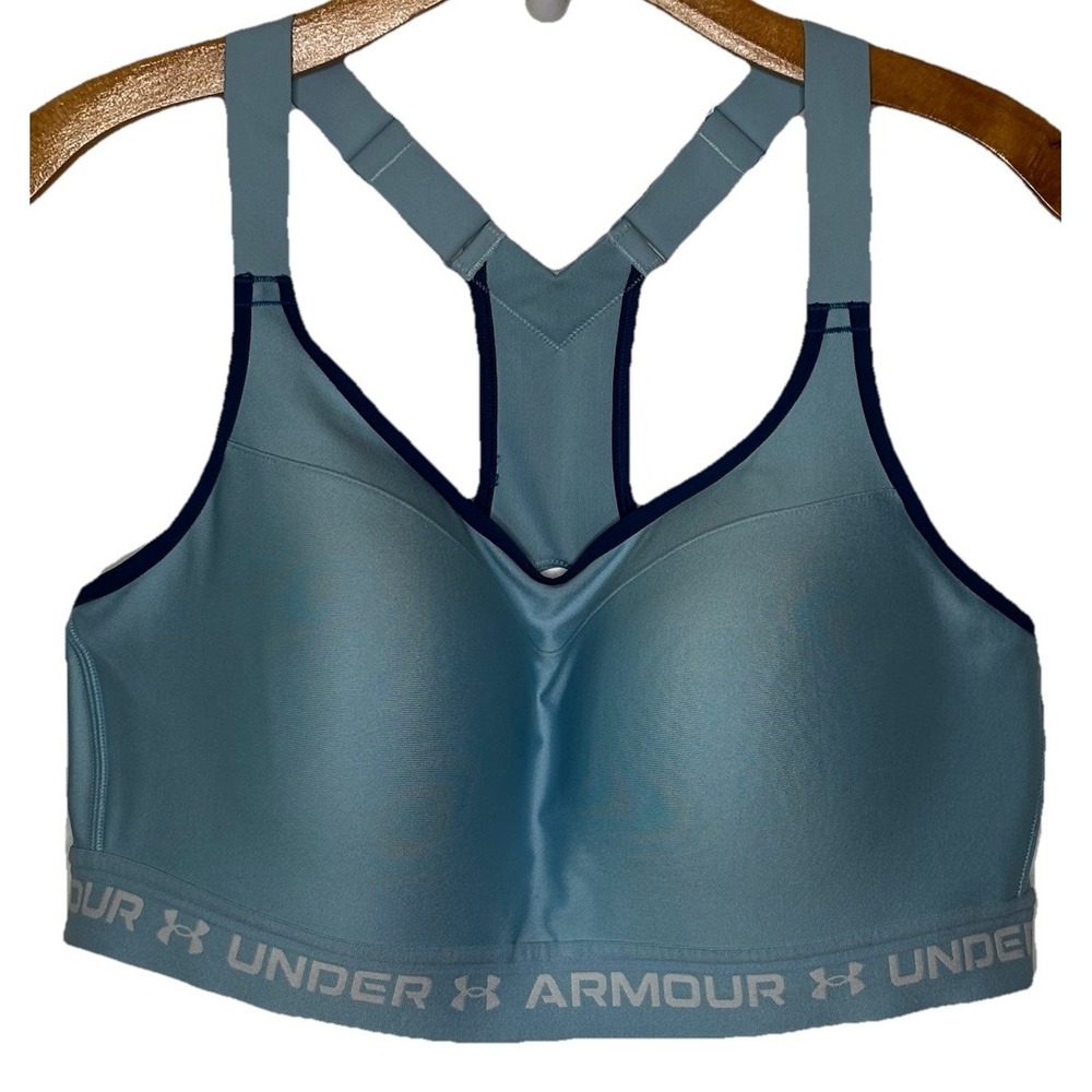 Under‎ Armour Infinity Sports Bra Racerback  Compression 38DD Blue #1355109 Gym